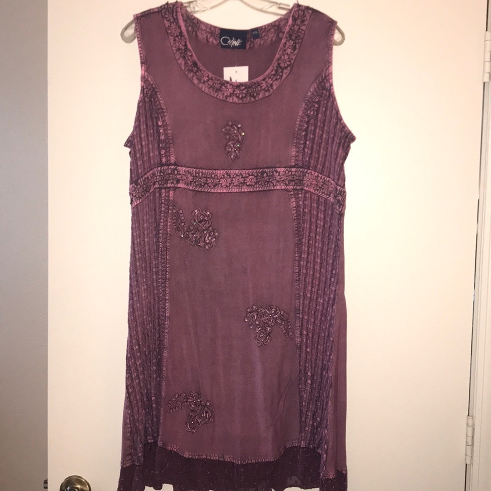 Romantic, bohemian style sleeveless dress